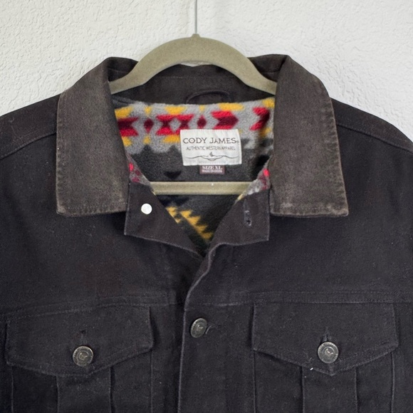 Cody James Men’s Ozark Memphis Washed Rancher Jacket Black Sz XL Western Fleece - Picture 3 of 9